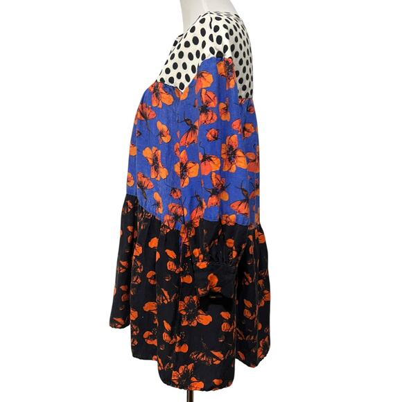 Anthropologie Dhruv Kapoor Mirabel Floral Tiered Dress Linen Blend Womens Sz XS - Picture 5 of 11